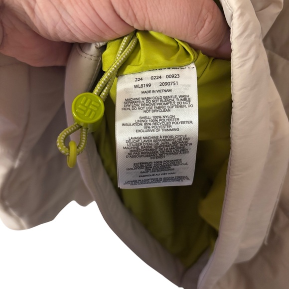 NWT Columbia Heritage Wallowa Insulated Cropped Puffer Jacket Large Beige Green - Picture 13 of 16